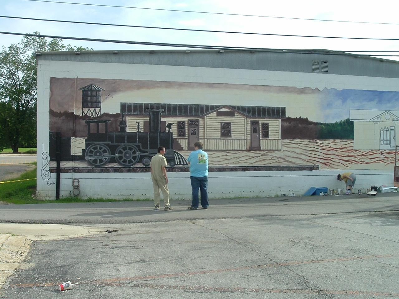 Red Bay mural in progress