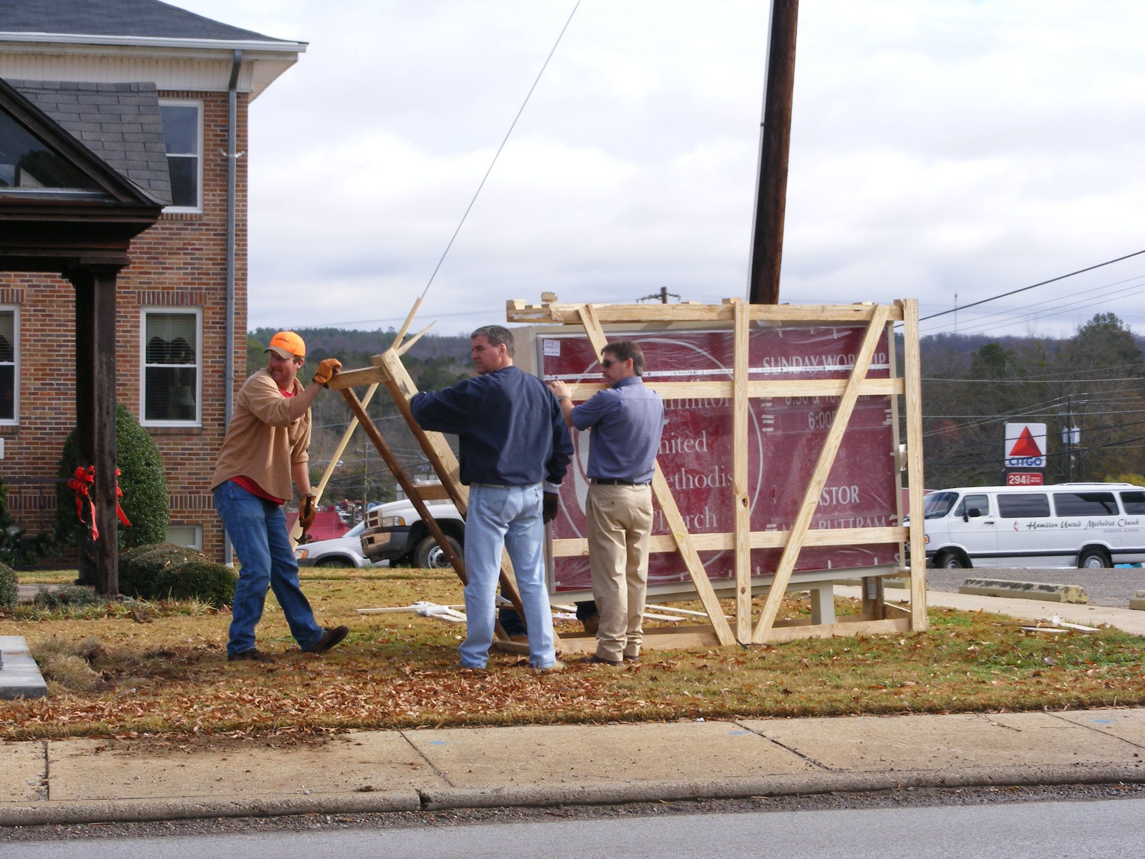 Hamilton Methodist Church Gets New Sign archive photo