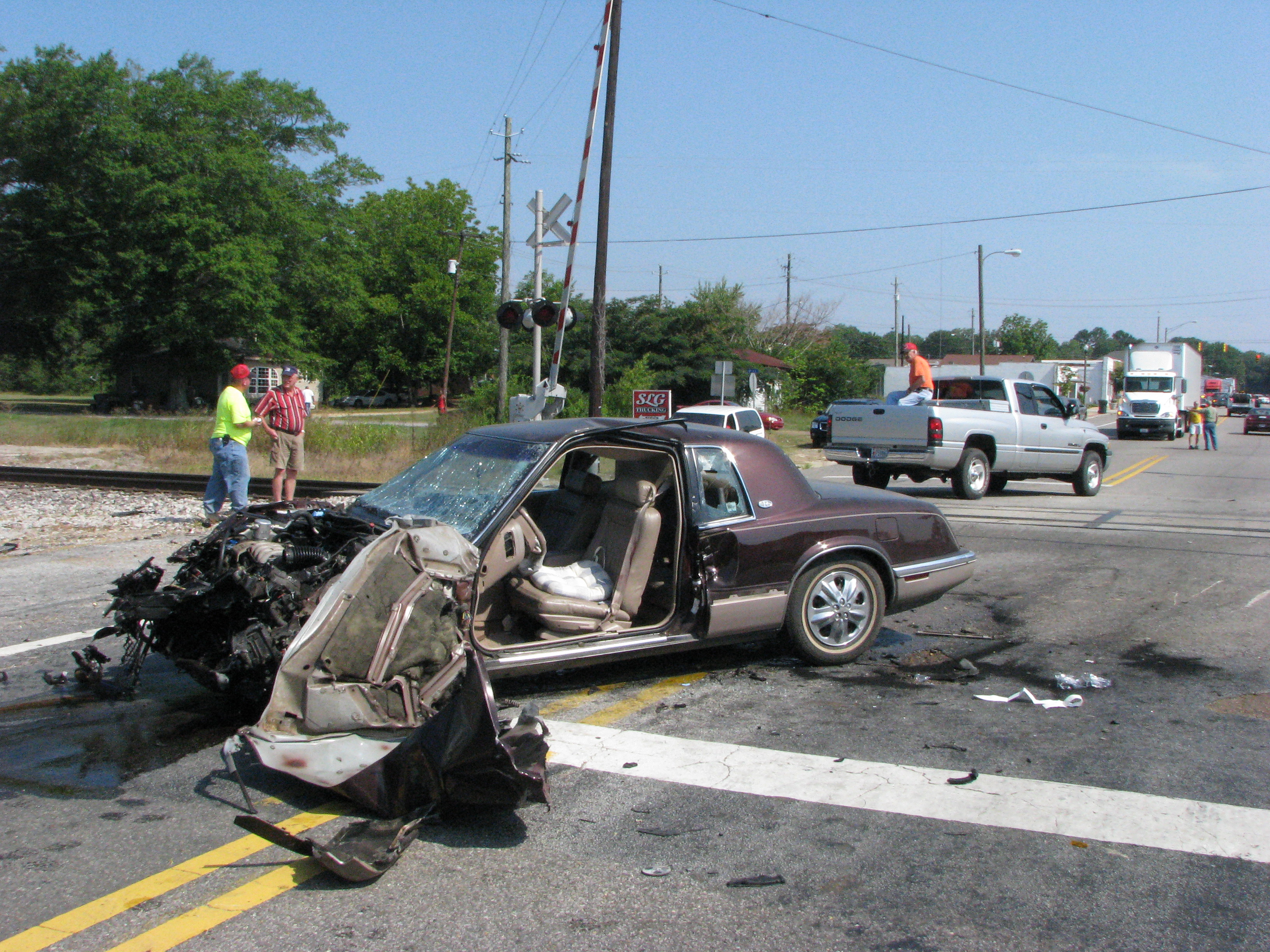 Automobile & Train Collide photo 1 of 2